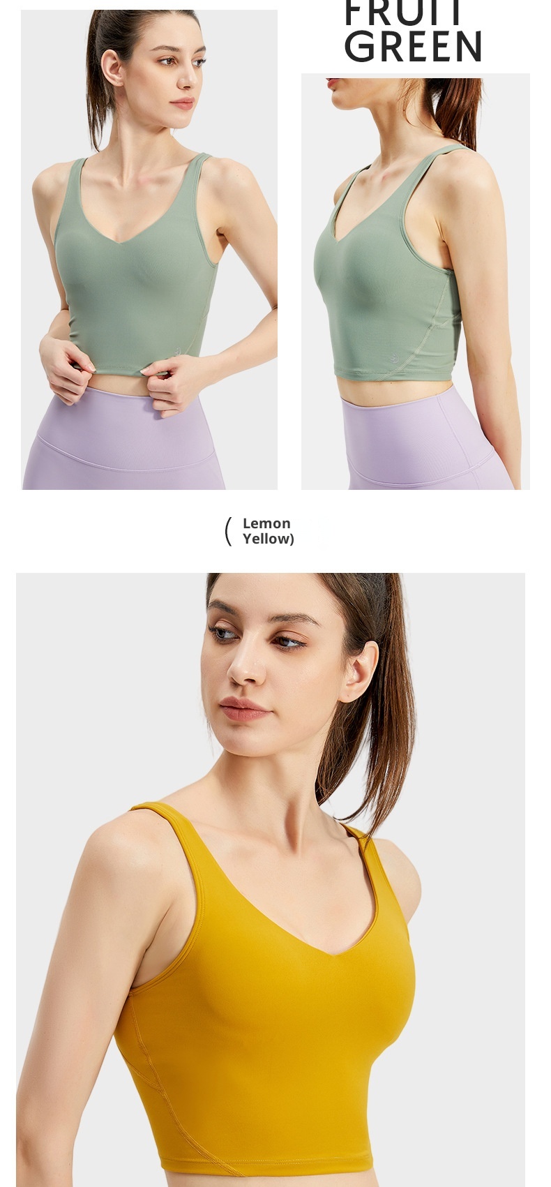 ActiveGo ActiveGo Cross-border Lulu Sports Bra With Chest Pads Shockproof Women's Outdoor Wear Quick-dry Top Fitness Yoga Vest_voghion.com