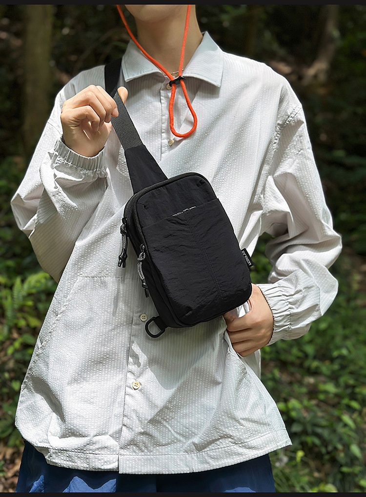 001 Einseitige Brusttasche für Herren, koreanische Version, lässiger Handy- und Münzbeutel im Instagram-Stil, geeignet für Radfahren, Wandern und andere Sportarten, kleine Herrengröße_voghion.com