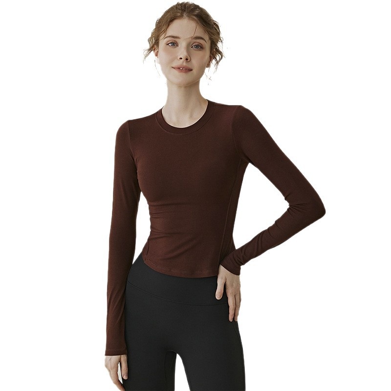 ActiveGo 2025 Autunno Nuovo Abbigliamento Yoga Dimagrante Fitness da Donna Spos Allenamento Corsa all'Aperto Girocollo Manica Lunga_voghion.com