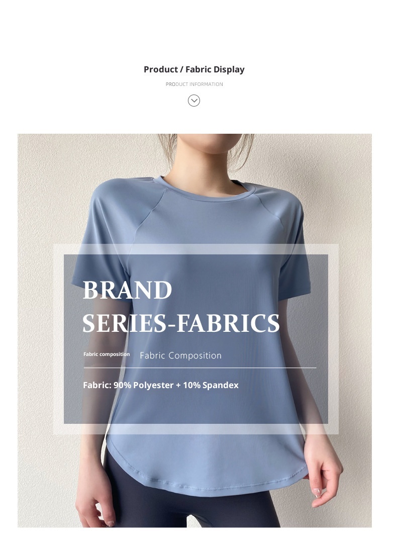 ActiveGo ActiveGo Sports Quick-Dry T-Shirt For Women Yoga Wear Cool Breathable Fitness Top Loose Slimming Outdoor Running Short Sleeve_voghion.com