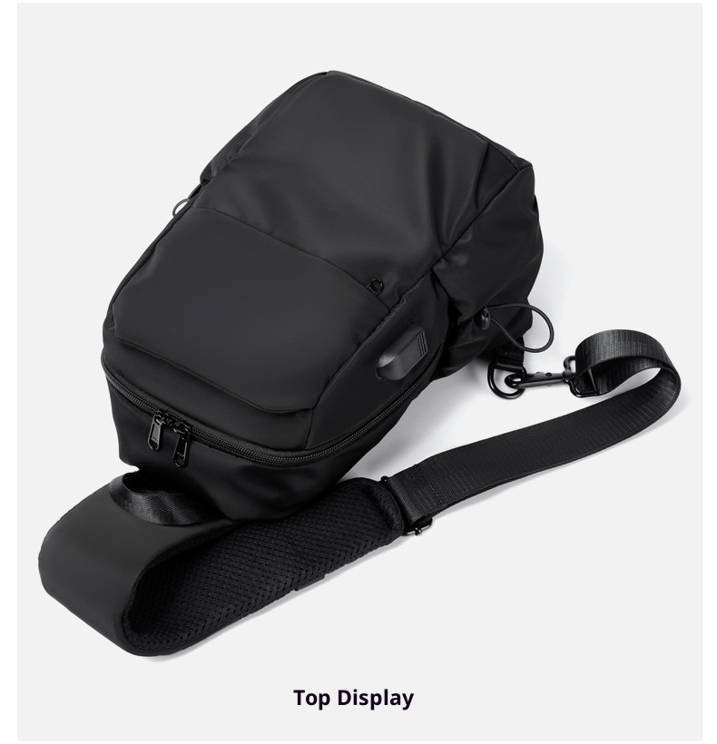 001 Chest Dropshipping New Men's Single Shoulder Crossbody Bag USB Charging Korean Style Casual Sports Backpack Printing_voghion.com