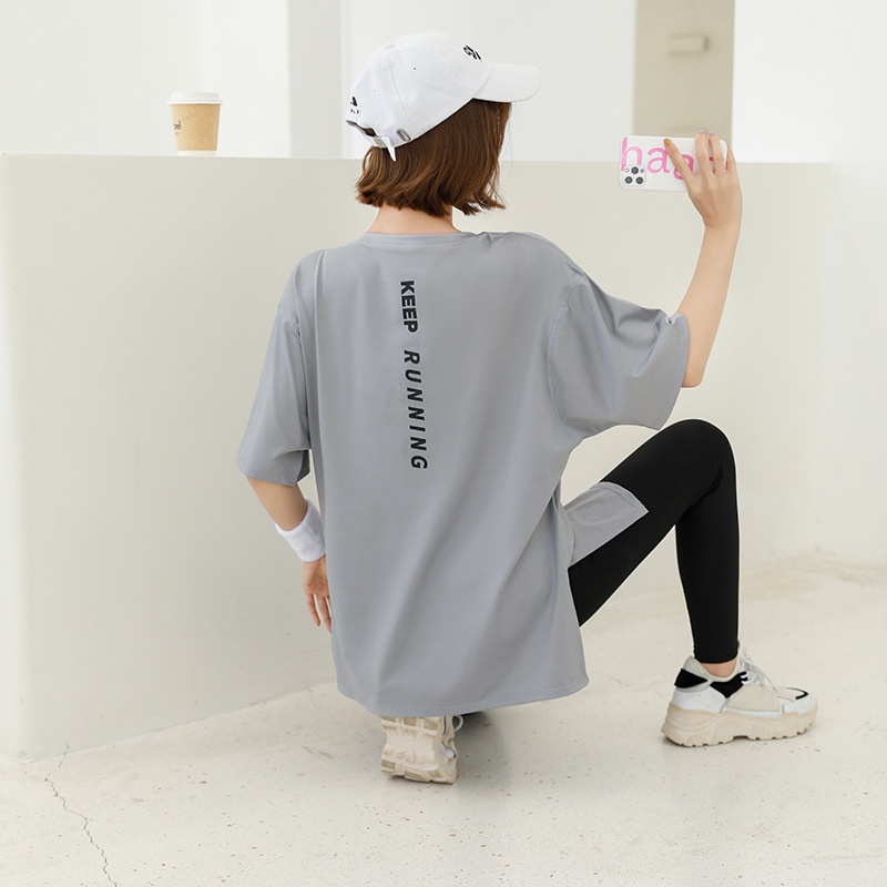 T-shirt ActiveGo New Outdoor Yoga à manches courtes pour femmes, haut de sport et de fitness, coupe ample, grandes tailles, vêtements de course à pied en gros_voghion.com