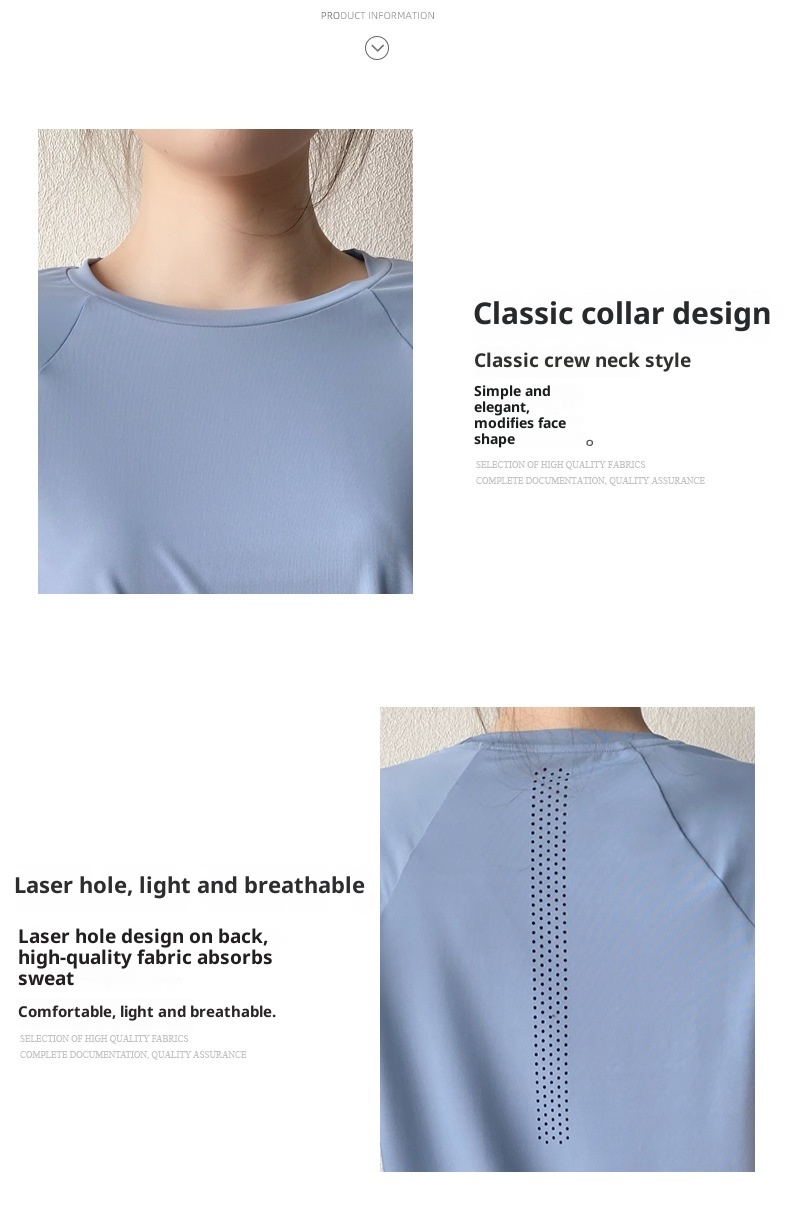 ActiveGo ActiveGo Sports Quick-Dry T-Shirt For Women Yoga Wear Cool Breathable Fitness Top Loose Slimming Outdoor Running Short Sleeve_voghion.com