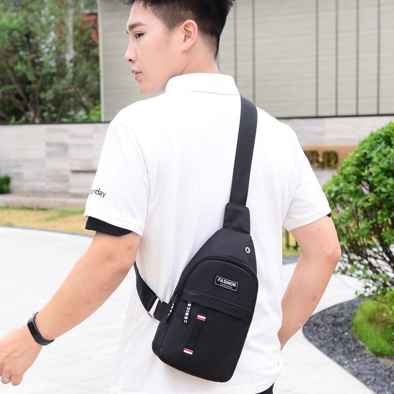 001 Cross-border Men's Chest New Oxford Cloth Korean Version Multifunctional Sports Casual Single Shoulder Crossbody Bag_voghion.com