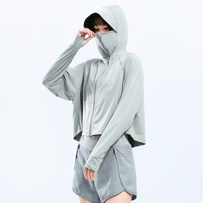 Châle ActiveGo Cloud Original en laine pour femme avec bord en caoutchouc noir, protection solaire UPF50+ UV respirante, vêtement décontracté et polyvalent_voghion.com