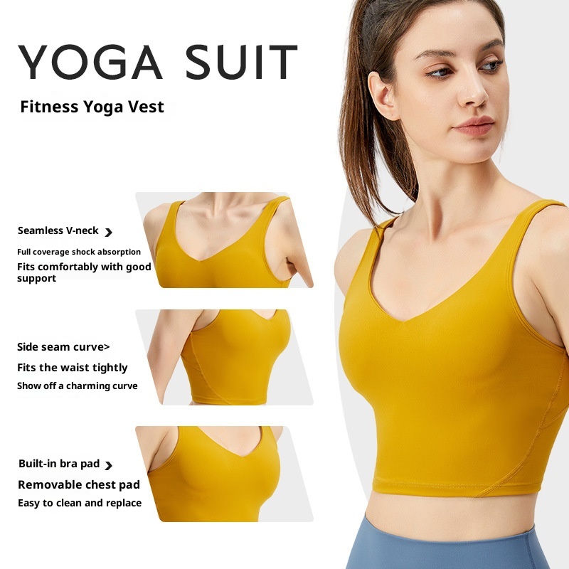 ActiveGo ActiveGo Cross-border Lulu Sports Bra With Chest Pads Shockproof Women's Outdoor Wear Quick-dry Top Fitness Yoga Vest_voghion.com