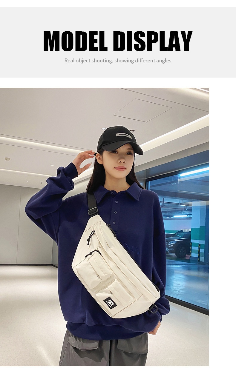 001 Crossbody For Men And Women, Student Simple Sports Large Capacity Chest Bag, Solid Color Casual Work Compartment_voghion.com