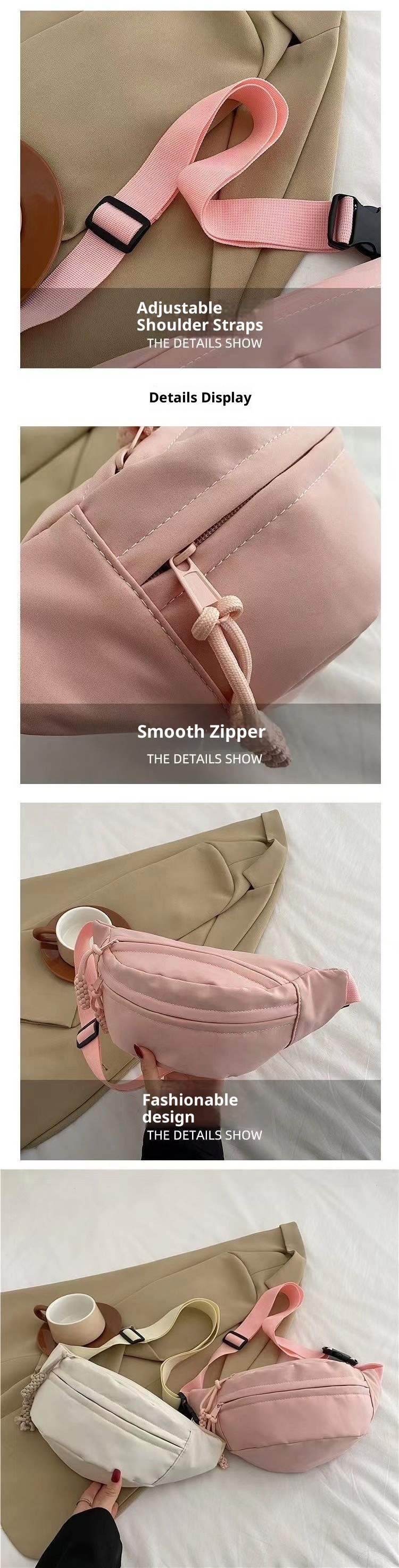 001 INS Crossbody Vintage Chest Solid Color Small Versatile Girl Student Shoulder Women Waist Bag Ladies Niche_voghion.com