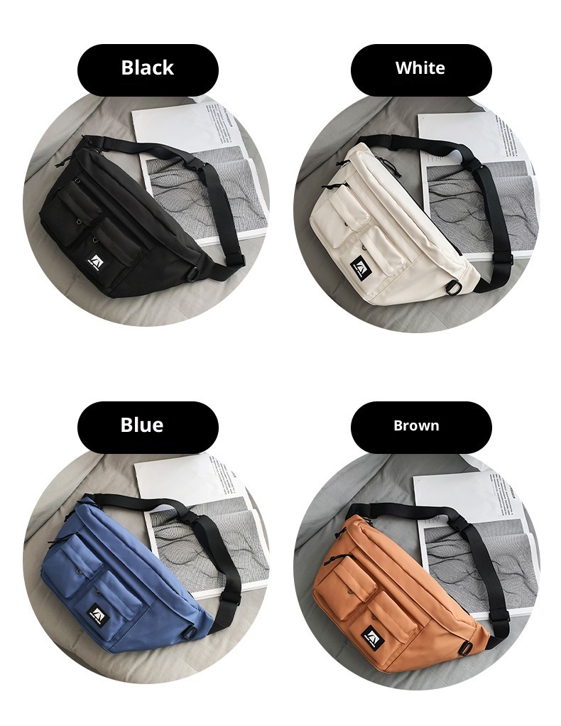001 Crossbody For Men And Women, Student Simple Sports Large Capacity Chest Bag, Solid Color Casual Work Compartment_voghion.com