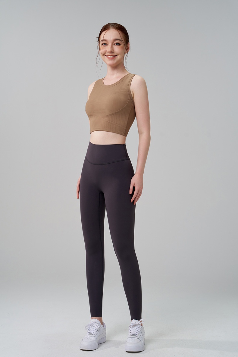 ActiveGo One-piece Padded Shock-absorbing Yoga Vest Fixed Cup Sports Running Outdoor Beauty Back Fitness Bra For Women_voghion.com