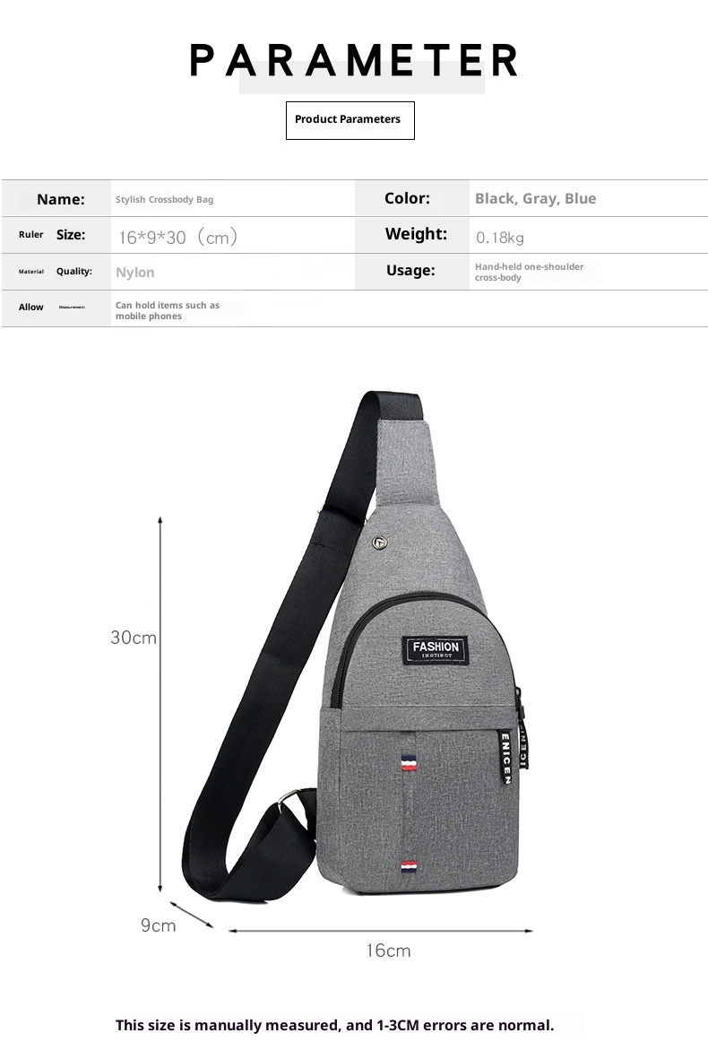 001 Hersteller Bedruckte Canvas-Schultertasche für Herren im koreanischen Stil, trendige Umhängetasche, lässiger kleiner Rucksack_voghion.com