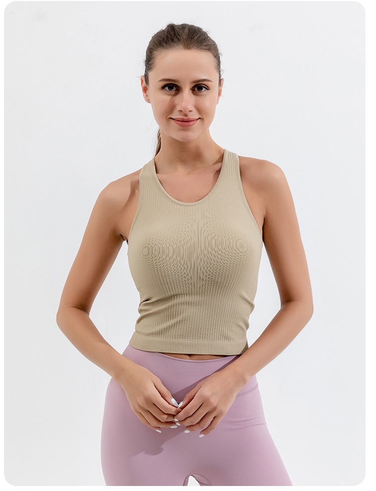 ActiveGo Double Layer Moisture-Wicking Sports Bra With Chest Pads Outdoor Casual Training LULU High Elastic Yoga Top_voghion.com