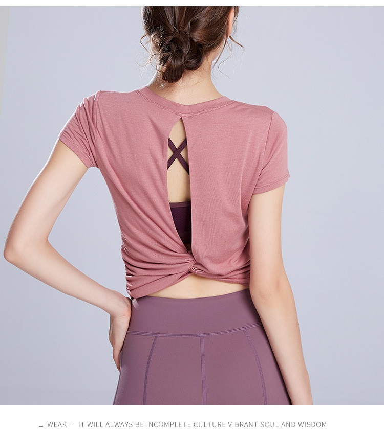 ActiveGo Sring Cover-U Short Sleeve Quick-Dry Shirt Wear T-Shirt For Women Euroean And American Fitness Yoga Outdoor Sorts_voghion.com