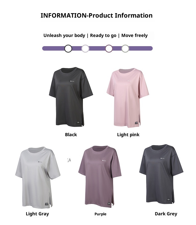 T-shirt ActiveGo New Outdoor Yoga à manches courtes pour femmes, haut de sport et de fitness, coupe ample, grandes tailles, vêtements de course à pied en gros_voghion.com