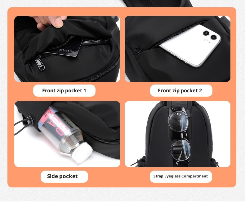 001 Chest Dropshipping New Men's Single Shoulder Crossbody Bag USB Charging Korean Style Casual Sports Backpack Printing_voghion.com