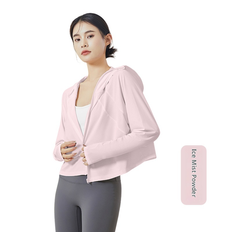 Giacca protettiva estiva a maniche lunghe in seta ghiacciata ActiveGo ActiveGo, abbigliamento protettivo dal sole per esterni da donna_voghion.com