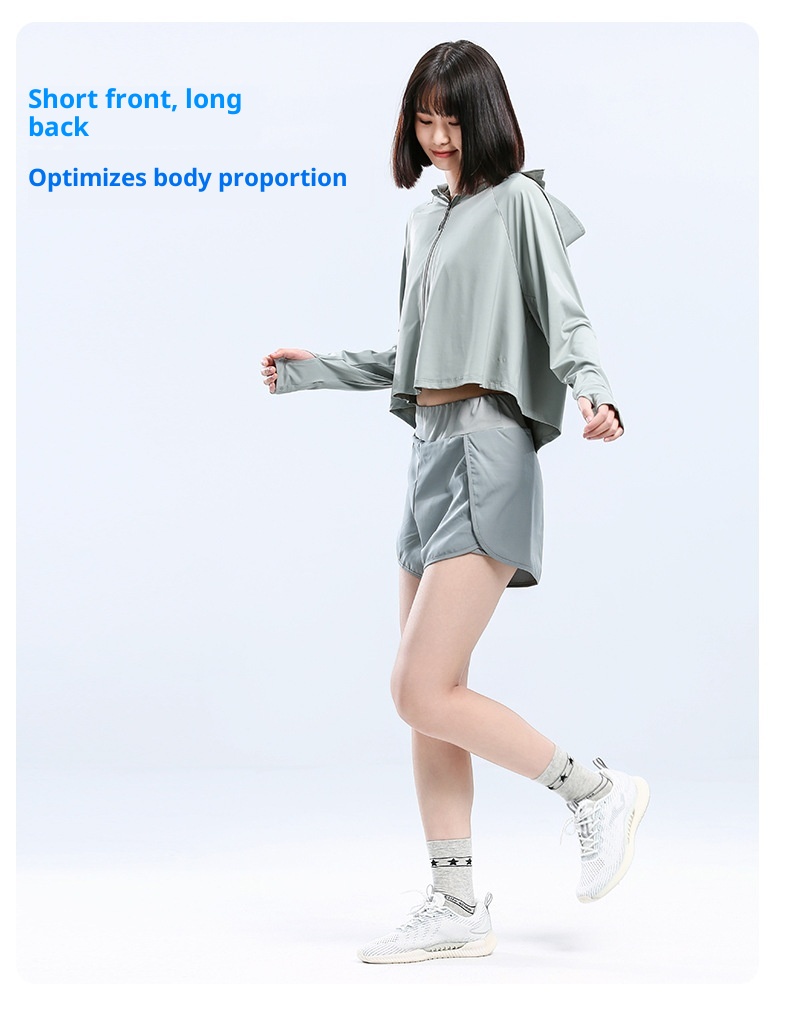 Châle ActiveGo Cloud Original en laine pour femme avec bord en caoutchouc noir, protection solaire UPF50+ UV respirante, vêtement décontracté et polyvalent_voghion.com