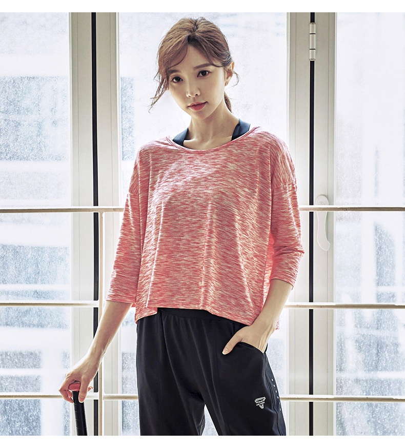 Maglietta sportiva larga ActiveGo per allenamento yoga all'aperto e fitness da ragazza, taglie forti, ad asciugatura rapida_voghion.com