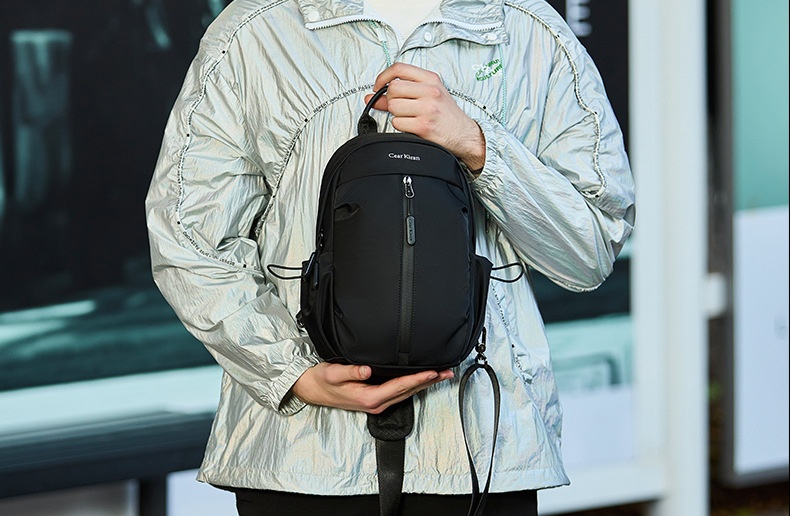 001 Korean Style Trendy Casual Men's Chest Sports Cycling Waterproof Port Shoulder Simple Fashion Crossbody Bag_voghion.com