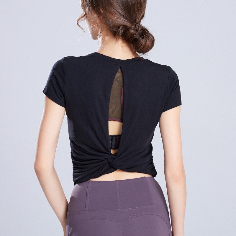 ActiveGo Sring Cover-U Short Sleeve Quick-Dry Shirt Wear T-Shirt For Women Euroean And American Fitness Yoga Outdoor Sorts_voghion.com