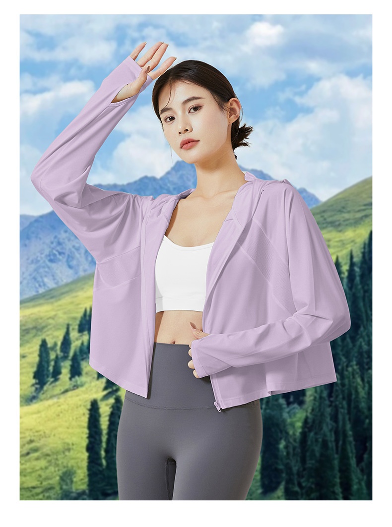 Giacca protettiva estiva a maniche lunghe in seta ghiacciata ActiveGo ActiveGo, abbigliamento protettivo dal sole per esterni da donna_voghion.com