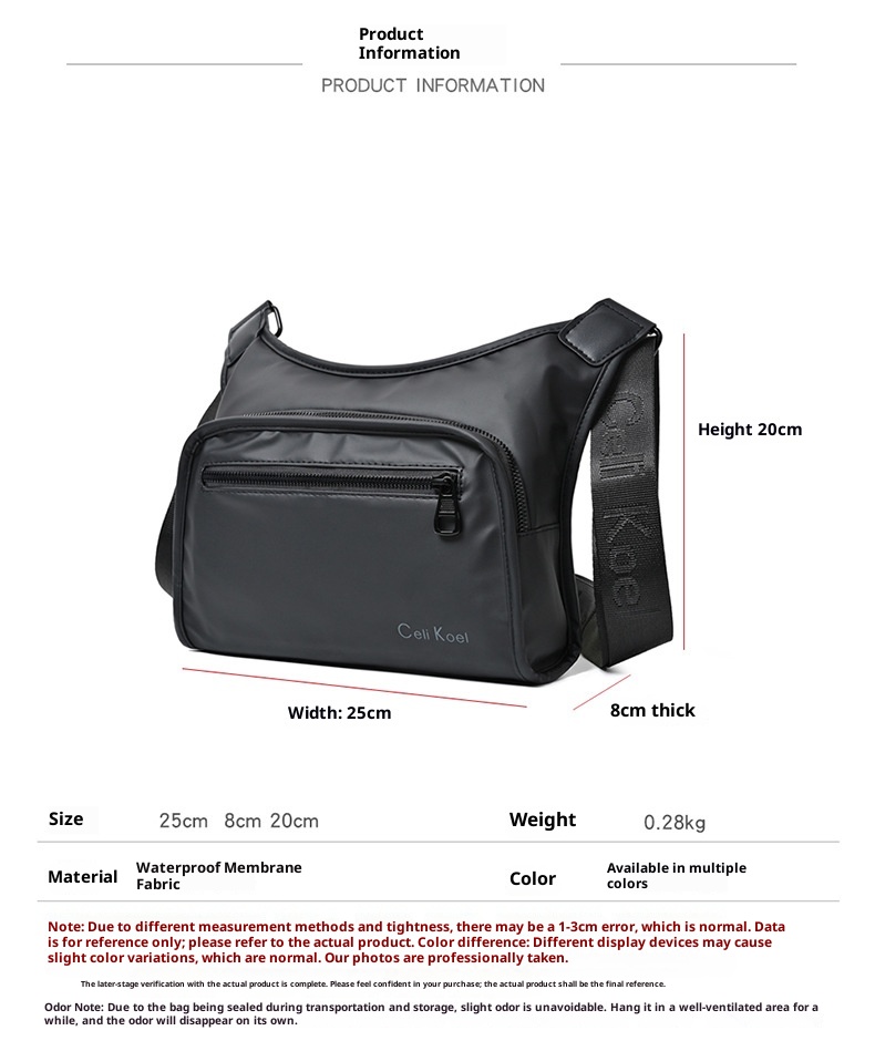 001 Crossbody For Men New Fashionable Simple Casual Shoulder Korean Style Trendy Textured Large Capacity Chest Bag_voghion.com