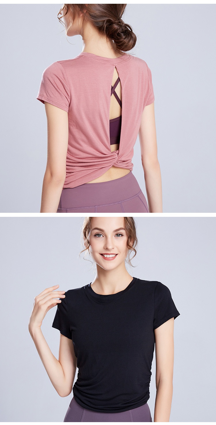 ActiveGo Sring Cover-U Short Sleeve Quick-Dry Shirt Wear T-Shirt For Women Euroean And American Fitness Yoga Outdoor Sorts_voghion.com