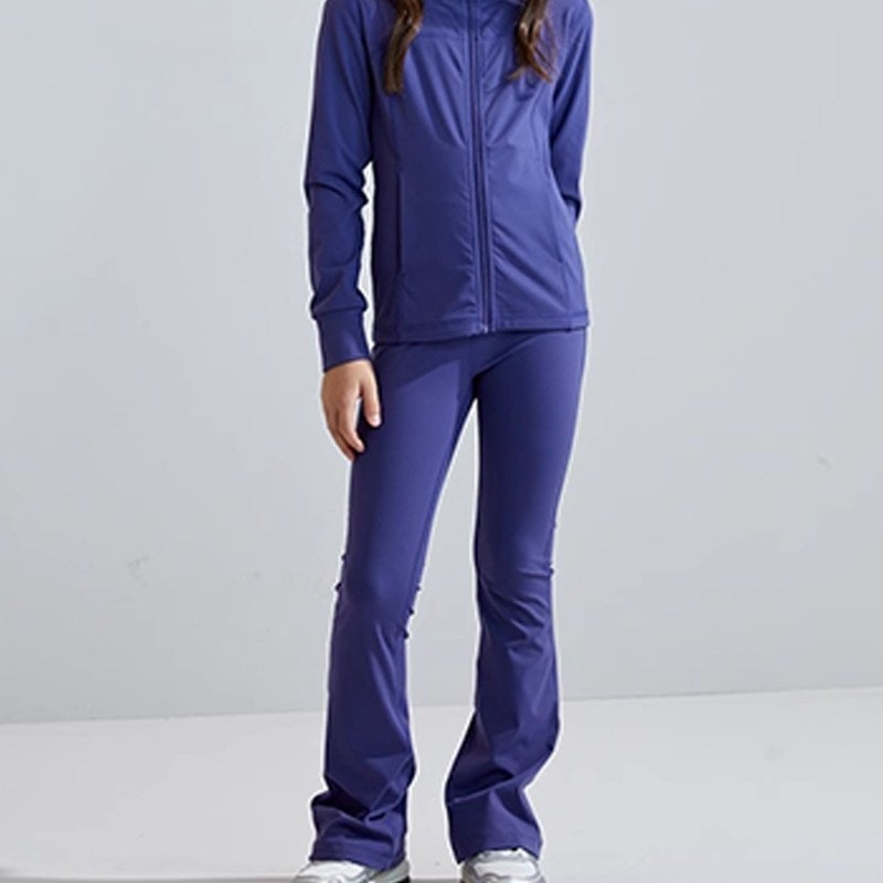 ActiveGo ActiveGo Europese en Amerikaanse UV-bescherming Ademende effen kleur Kinderyogaset Hardloopsport Buiten Lange mouwen Jas_voghion.com