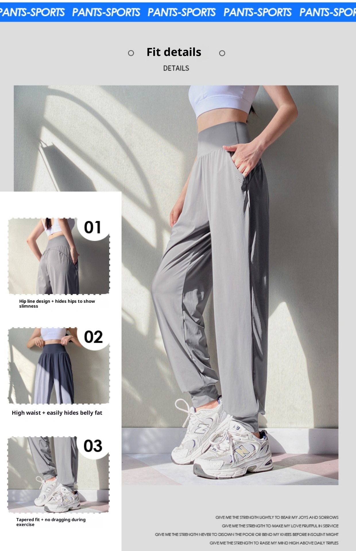 ActiveGo High Waist Tummy Control Loose Fit Sommer Dünne Schnelltrocknende Atmungsaktive Jogginghose für Outdoor, Fitness und Yoga für Damen_voghion.com