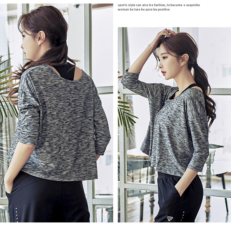 Maglietta sportiva larga ActiveGo per allenamento yoga all'aperto e fitness da ragazza, taglie forti, ad asciugatura rapida_voghion.com