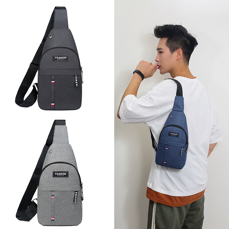 001 Hersteller Bedruckte Canvas-Schultertasche für Herren im koreanischen Stil, trendige Umhängetasche, lässiger kleiner Rucksack_voghion.com