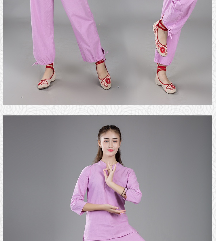 ActiveGo ActiveGo 8808 New Outdoor Sports Cotton And Linen Yoa Clothin For Practitioners, Meditation, Tai Chi Set, One-Piece_voghion.com