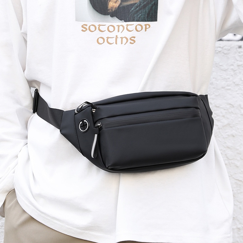 001 Bolso bandolera unisex de estilo informal de negocios, sencillo y con personalidad, ideal para actividades al aire libre, ciclismo y como bolso de cintura._voghion.com