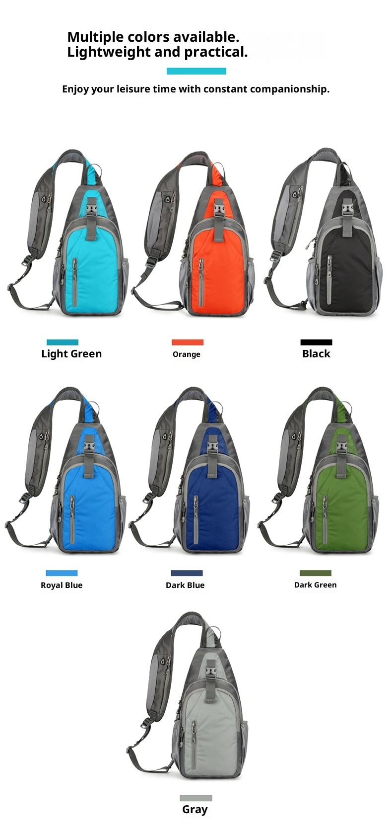 001 Cross-Border New Sports Outdoor Unisex Crossbody Canvas Casual Single Shoulder Chest Phone Bag_voghion.com
