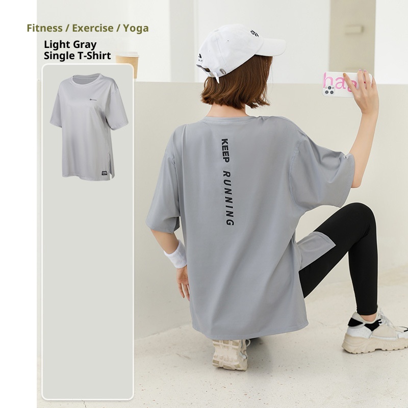 T-shirt ActiveGo New Outdoor Yoga à manches courtes pour femmes, haut de sport et de fitness, coupe ample, grandes tailles, vêtements de course à pied en gros_voghion.com