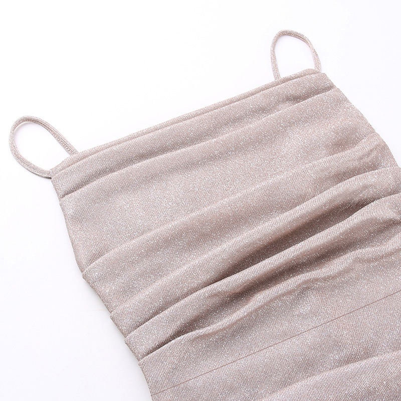 GraceChic GraceChic YJ23569 Herbst Neues sexy heißes figurbetontes langes Kleid im europäischen und amerikanischen Stil mit Spaghettiträgern und Glanz – Damenbekleidung_voghion.com