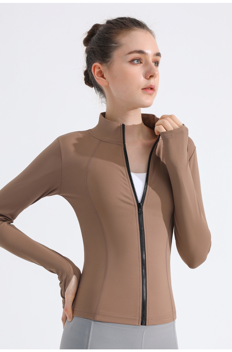 ActiveGo ActiveGo Nuovo Autunno Inverno Sport Yoga Giacca Donna Elasticizzata Corsa Outdoor Lulu Fitness Vestiti Colletto alla coreana Manica lunga_voghion.com