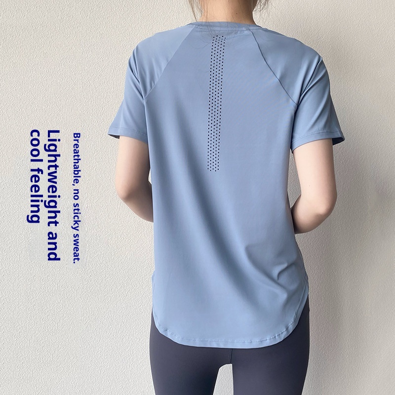 ActiveGo ActiveGo Sports Quick-Dry T-Shirt For Women Yoga Wear Cool Breathable Fitness Top Loose Slimming Outdoor Running Short Sleeve_voghion.com