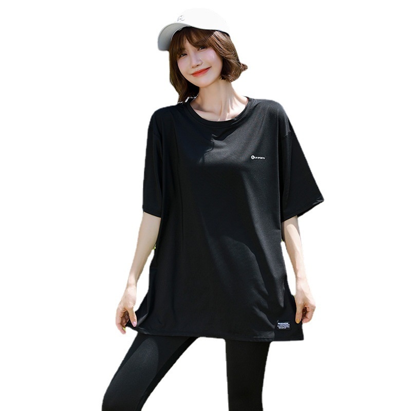 T-shirt ActiveGo New Outdoor Yoga à manches courtes pour femmes, haut de sport et de fitness, coupe ample, grandes tailles, vêtements de course à pied en gros_voghion.com