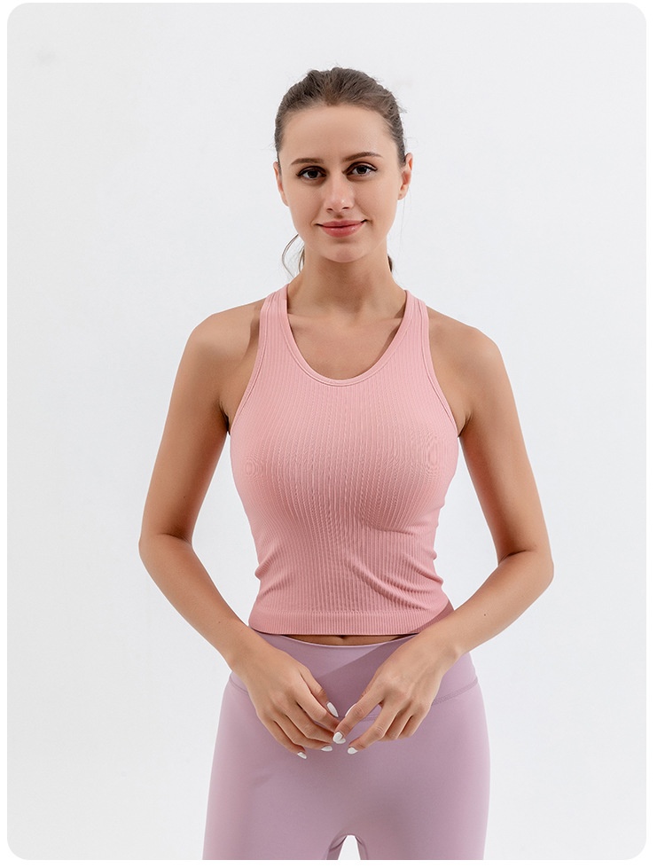 ActiveGo Double Layer Moisture-Wicking Sports Bra With Chest Pads Outdoor Casual Training LULU High Elastic Yoga Top_voghion.com