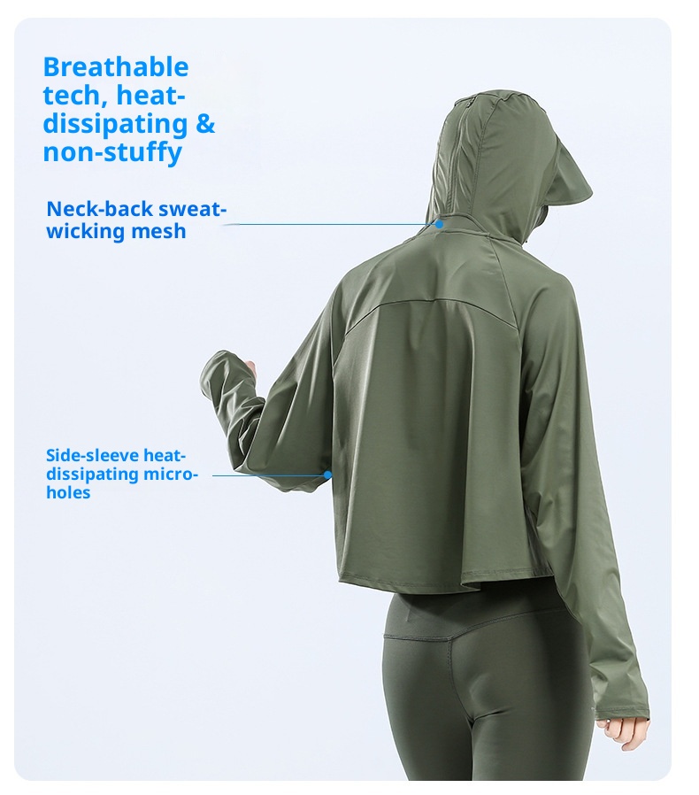 Châle ActiveGo Cloud Original en laine pour femme avec bord en caoutchouc noir, protection solaire UPF50+ UV respirante, vêtement décontracté et polyvalent_voghion.com