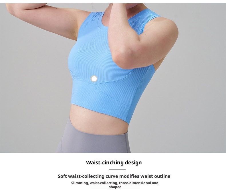 ActiveGo One-piece Padded Shock-absorbing Yoga Vest Fixed Cup Sports Running Outdoor Beauty Back Fitness Bra For Women_voghion.com