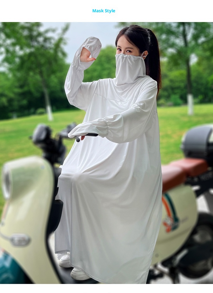 Abbigliamento protettivo per moto elettrica ActiveGo ActiveGo da donna, capospalla lungo, antivento e antisole, maglietta anti-esposizione al sole da donna_voghion.com