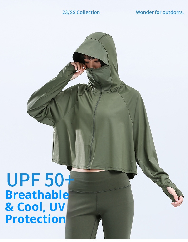 Châle ActiveGo Cloud Original en laine pour femme avec bord en caoutchouc noir, protection solaire UPF50+ UV respirante, vêtement décontracté et polyvalent_voghion.com