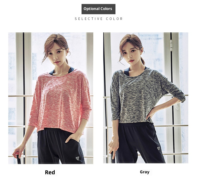 Maglietta sportiva larga ActiveGo per allenamento yoga all'aperto e fitness da ragazza, taglie forti, ad asciugatura rapida_voghion.com