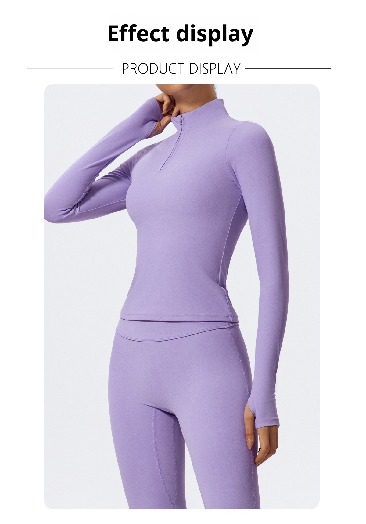 ActiveGo ActiveGo Xijia Cross-Border Set da yoga a maniche lunghe slim fit con mezza zip, abbigliamento sportivo da corsa all'aperto_voghion.com
