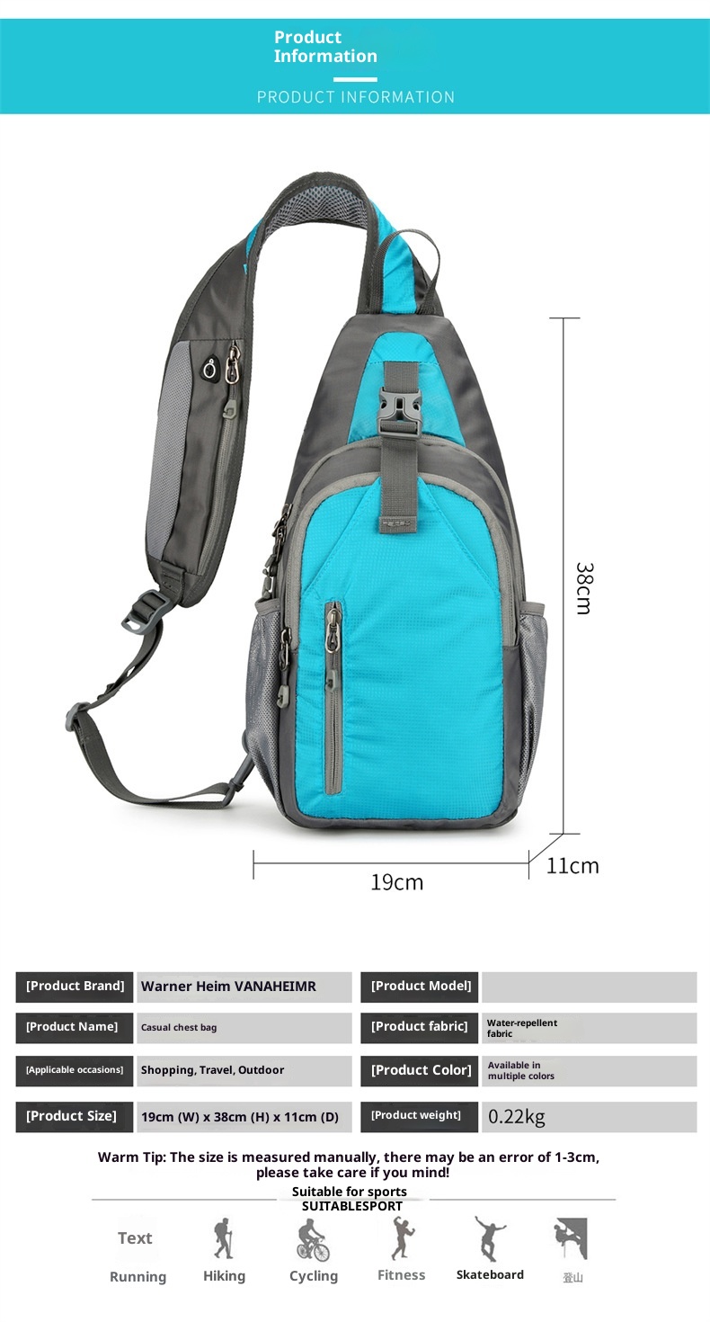 001 Cross-Border New Sports Outdoor Unisex Crossbody Canvas Casual Single Shoulder Chest Phone Bag_voghion.com