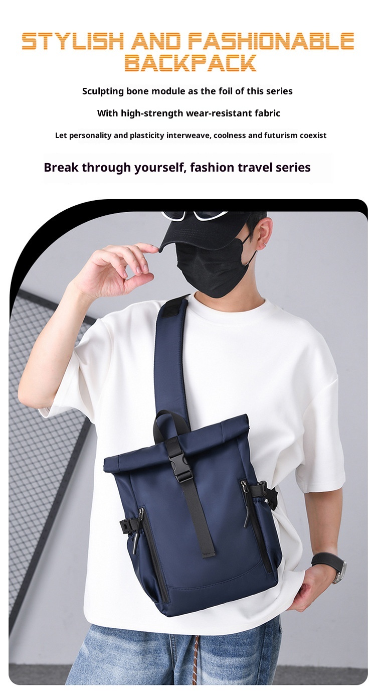 001 Cross-border New Men's Multifunctional Shoulder Commuting Simple Lightweight Chest Bag Large Capacity Outdoor_voghion.com