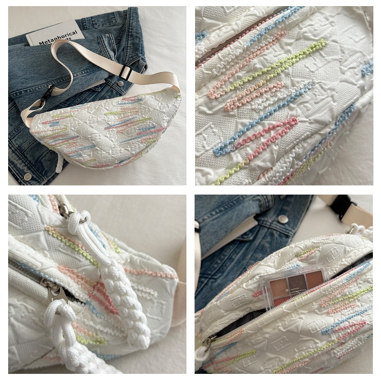 001 2025 Neue kleine Niche Umhängetasche für Damen, ideal für Studentinnen, mit Taillengürtel, weich, lässig und vielseitig._voghion.com