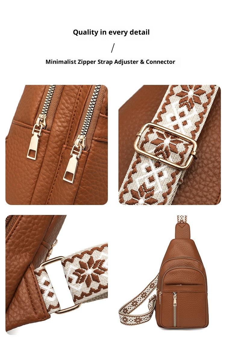 001 2025 Summer New Fashion Single Shoulder Crossbody Versatile PU Leather Large Capacity Casual Travel Women's Chest Bag_voghion.com